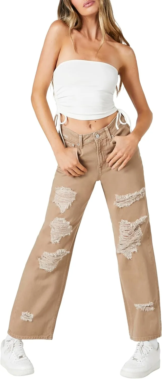 Forever 21 Women's Recycled Cotton Wide-Leg Jeans