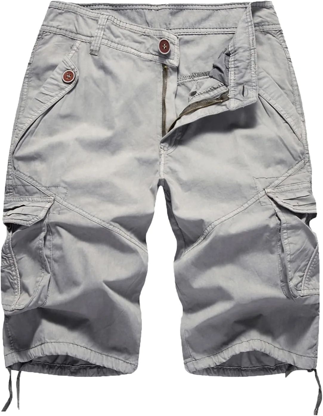 FOURSTEEDS Womens Casual Loose Fit Multi-Pocket Camouflage Twill Bermuda Cargo Shorts with Belt