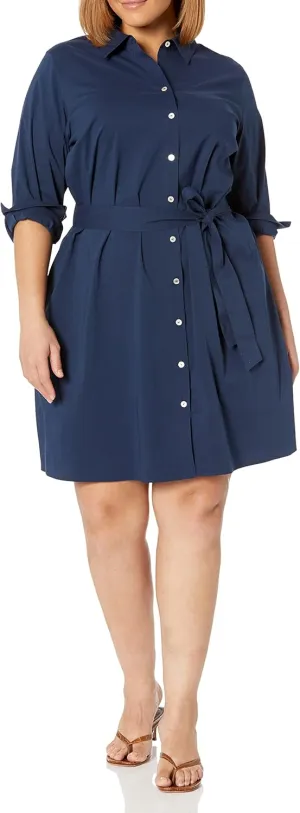 Foxcroft Women's Pax Long Sleeve Stretch Solid Dress