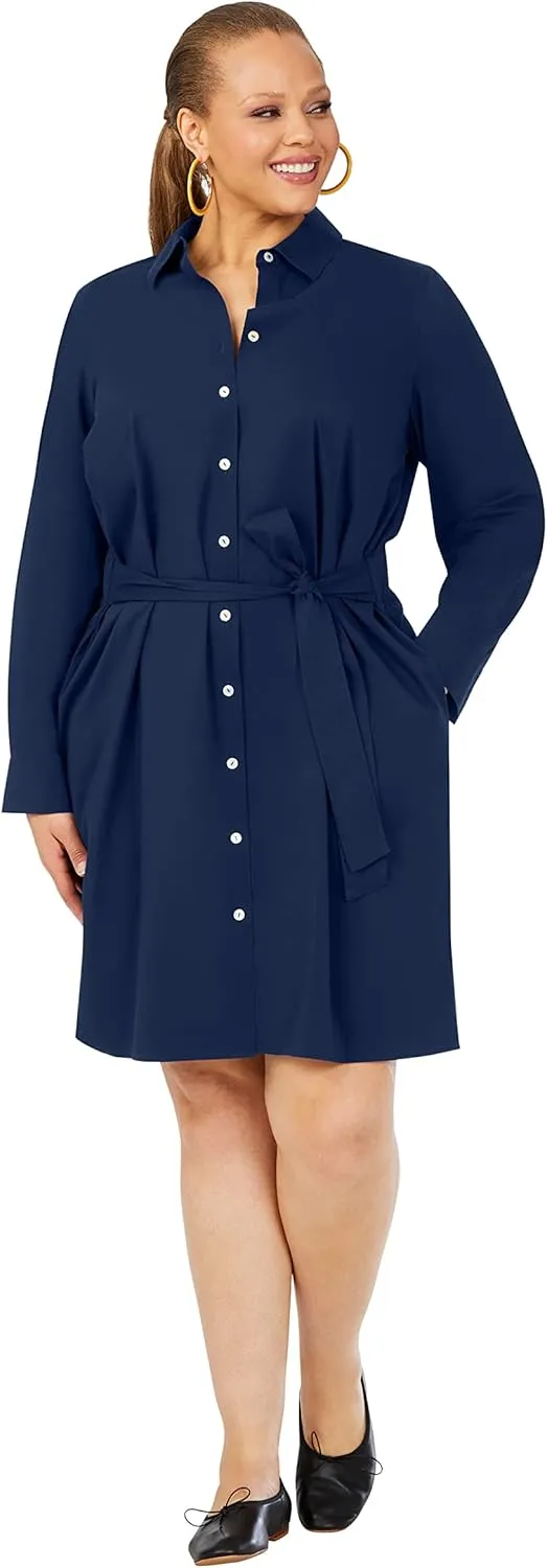 Foxcroft Women's Pax Long Sleeve Stretch Solid Dress