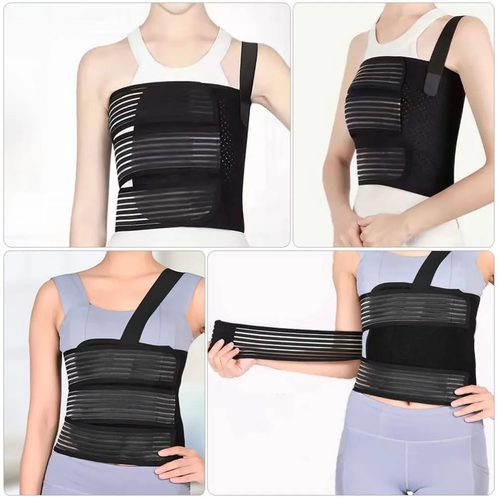 Fracture Fixation Belt Elastic Rib Brace Men Chest Bag Abdominal Binder Rib Brace Fracture Belt for Rib Waist Binder Elastic Shoulder Strap Chest Clip Men and Women