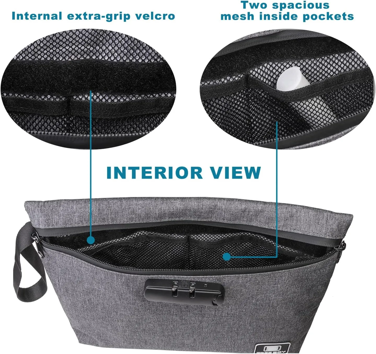 Free Boy Smell Proof Bags 11.8"x8.6"Durable Odor Proof Stash Bag with Combination Lock,Smell Odor Case Container