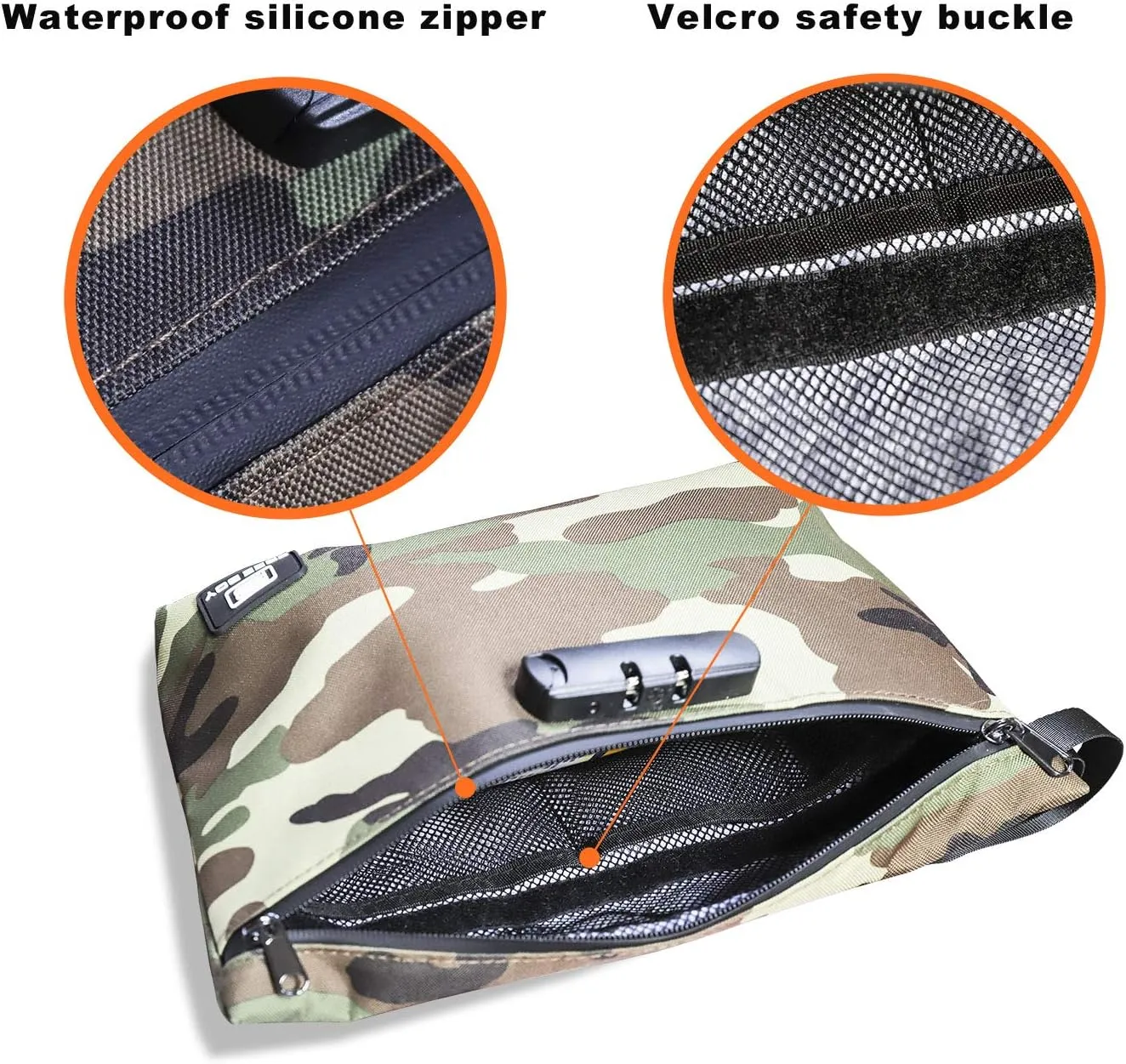Free Boy Smell Proof Bags 11.8"x8.6"Durable Odor Proof Stash Bag with Combination Lock,Smell Odor Case Container