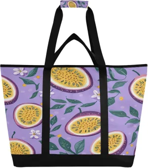 Fresh Passion Fruit Reusable Insulated Lunchbox Cooler Bag, Leakproof Kitchen Grocery Bag Collapsible Portable Cooler Tote Bag for Picnic, Camping, Office, Travel