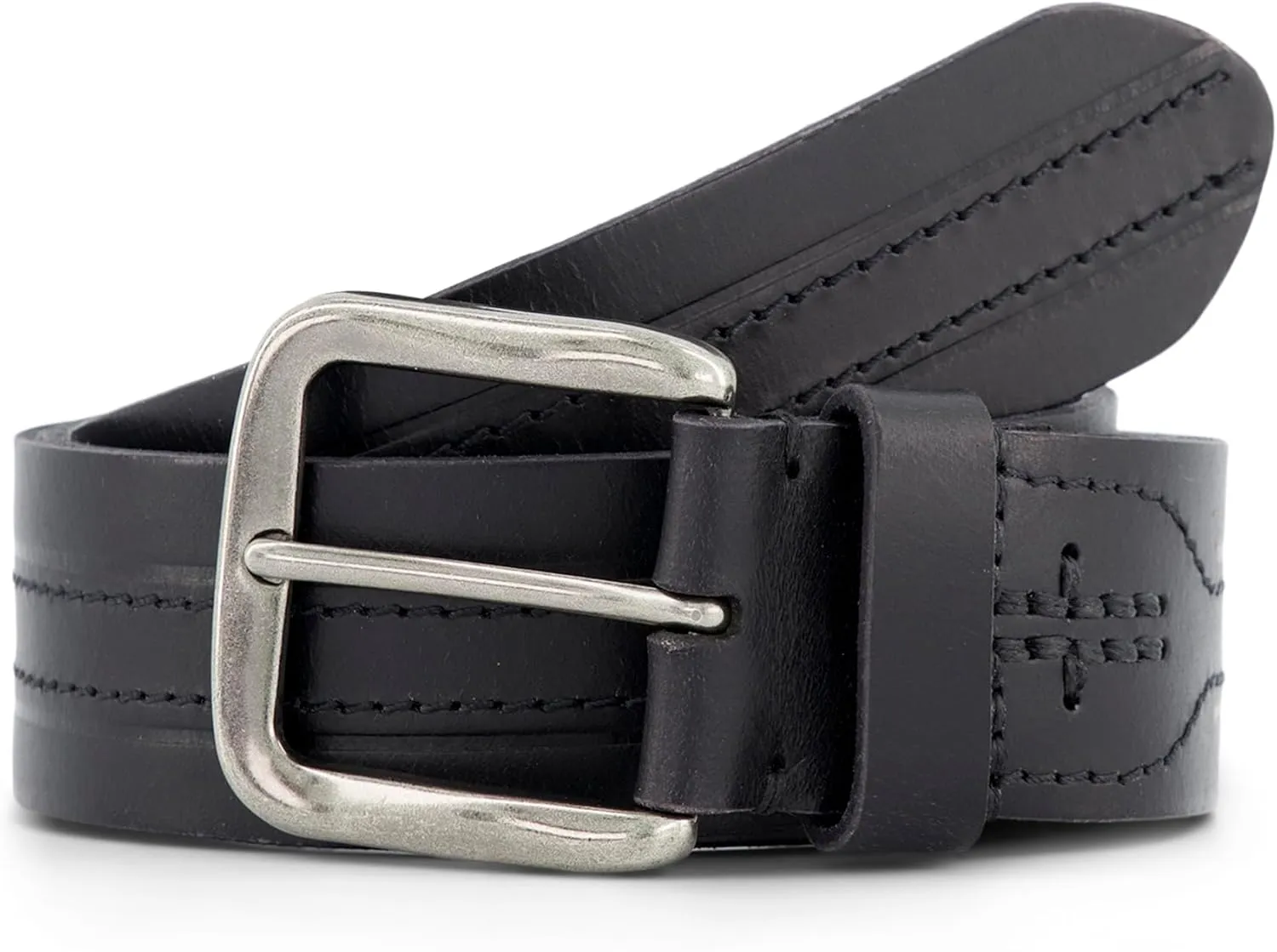 Frye Men's 40mm Leather Heat Press with Stitch Detail Belt