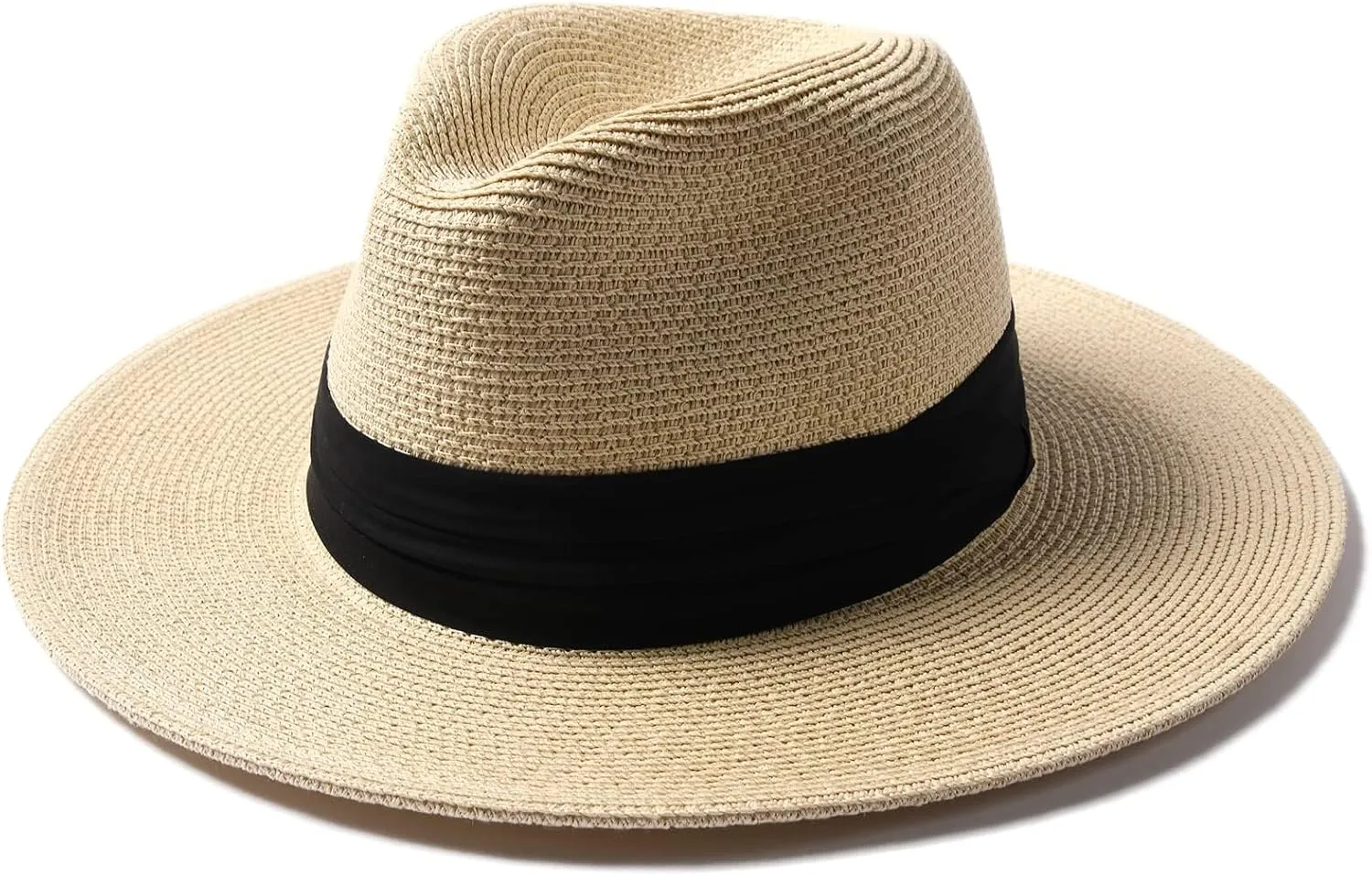 FURTALK Panama Hat Sun Hats for Women Men Wide Brim Fedora Straw Beach Hat UV UPF 80 