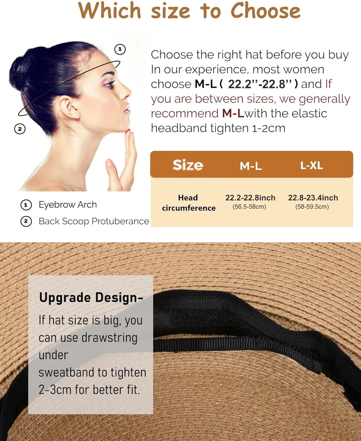 FURTALK Panama Hat Sun Hats for Women Men Wide Brim Fedora Straw Beach Hat UV UPF 80 