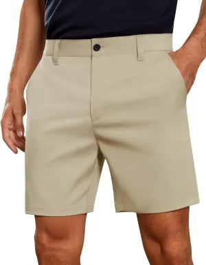 Future Flow Men's Golf Shorts 7 Inch Quick Dry Elastic Waist with Zipper Pockets Casual Dress Shorts for Men Work