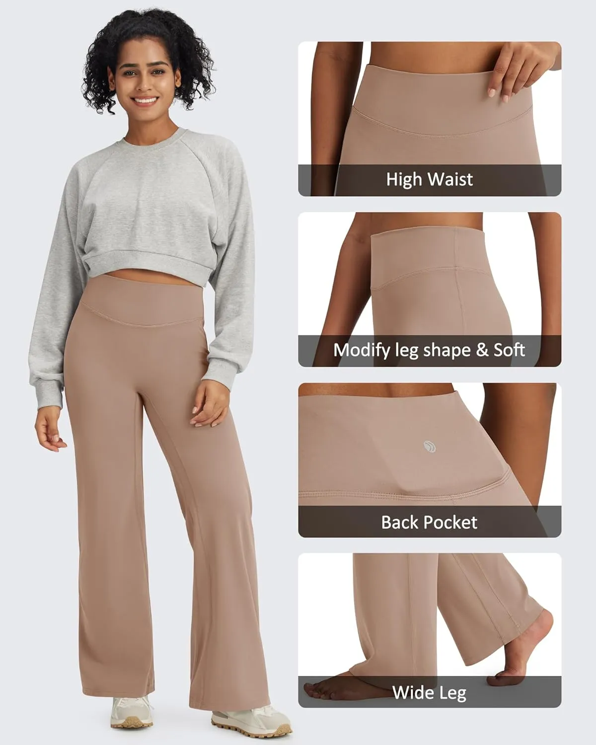 G4Free Barefeel Wide Leg Pants for Women High Waisted Loose Casual Dress Work Yoga Pants 29"/31"/33"