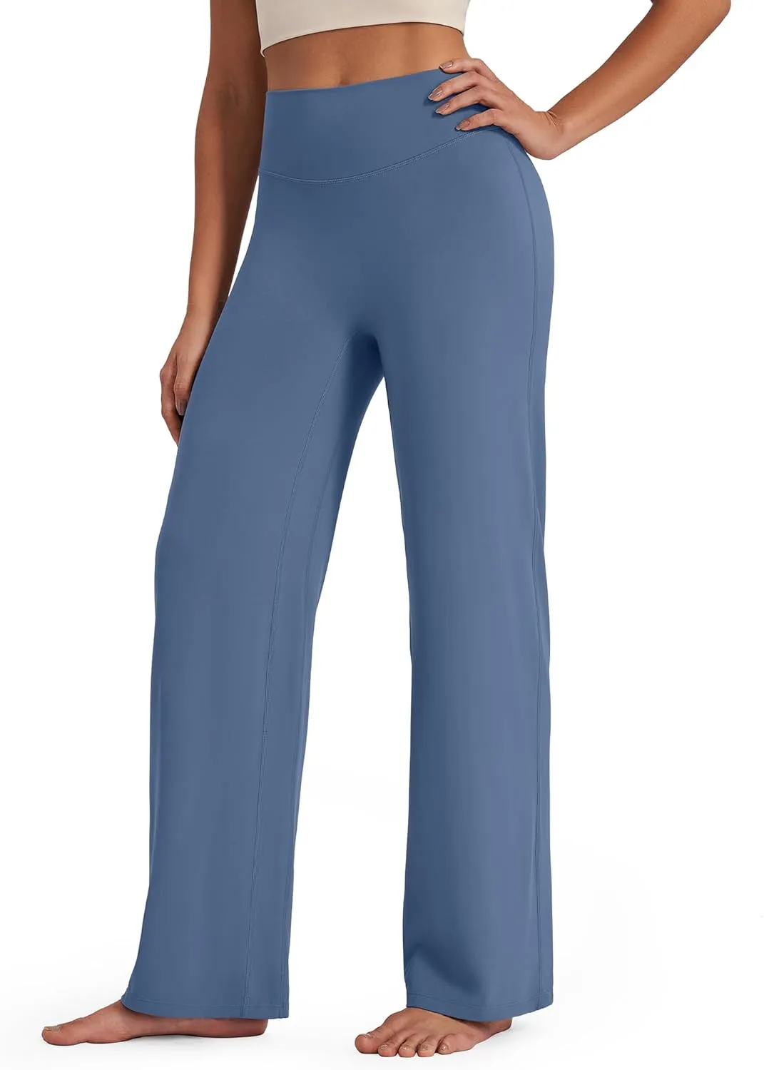 G4Free Barefeel Wide Leg Pants for Women High Waisted Loose Casual Dress Work Yoga Pants 29"/31"/33"