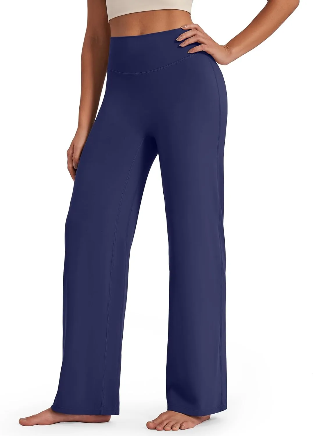 G4Free Barefeel Wide Leg Pants for Women High Waisted Loose Casual Dress Work Yoga Pants 29"/31"/33"