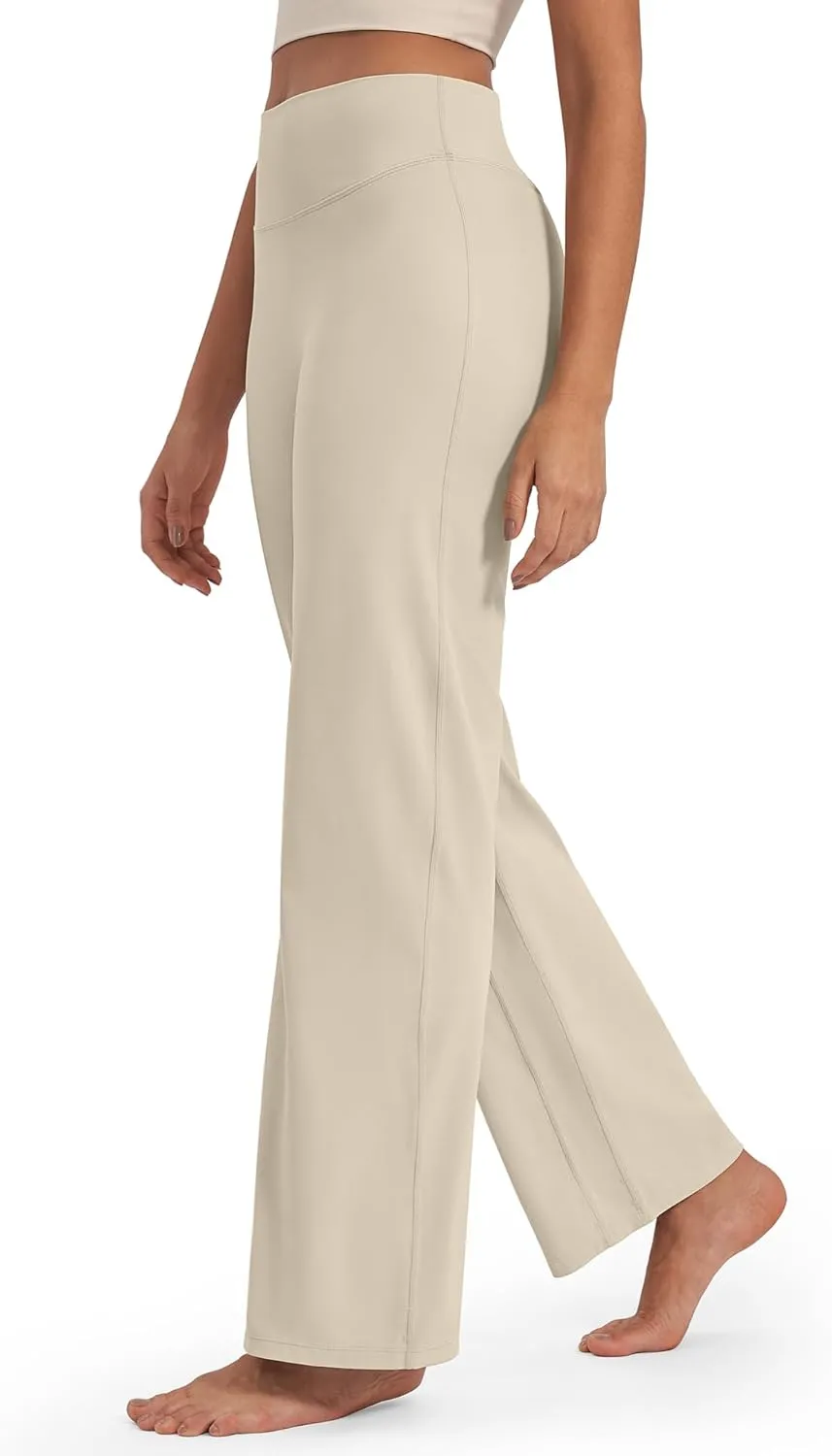 G4Free Barefeel Wide Leg Pants for Women High Waisted Loose Casual Dress Work Yoga Pants 29"/31"/33"