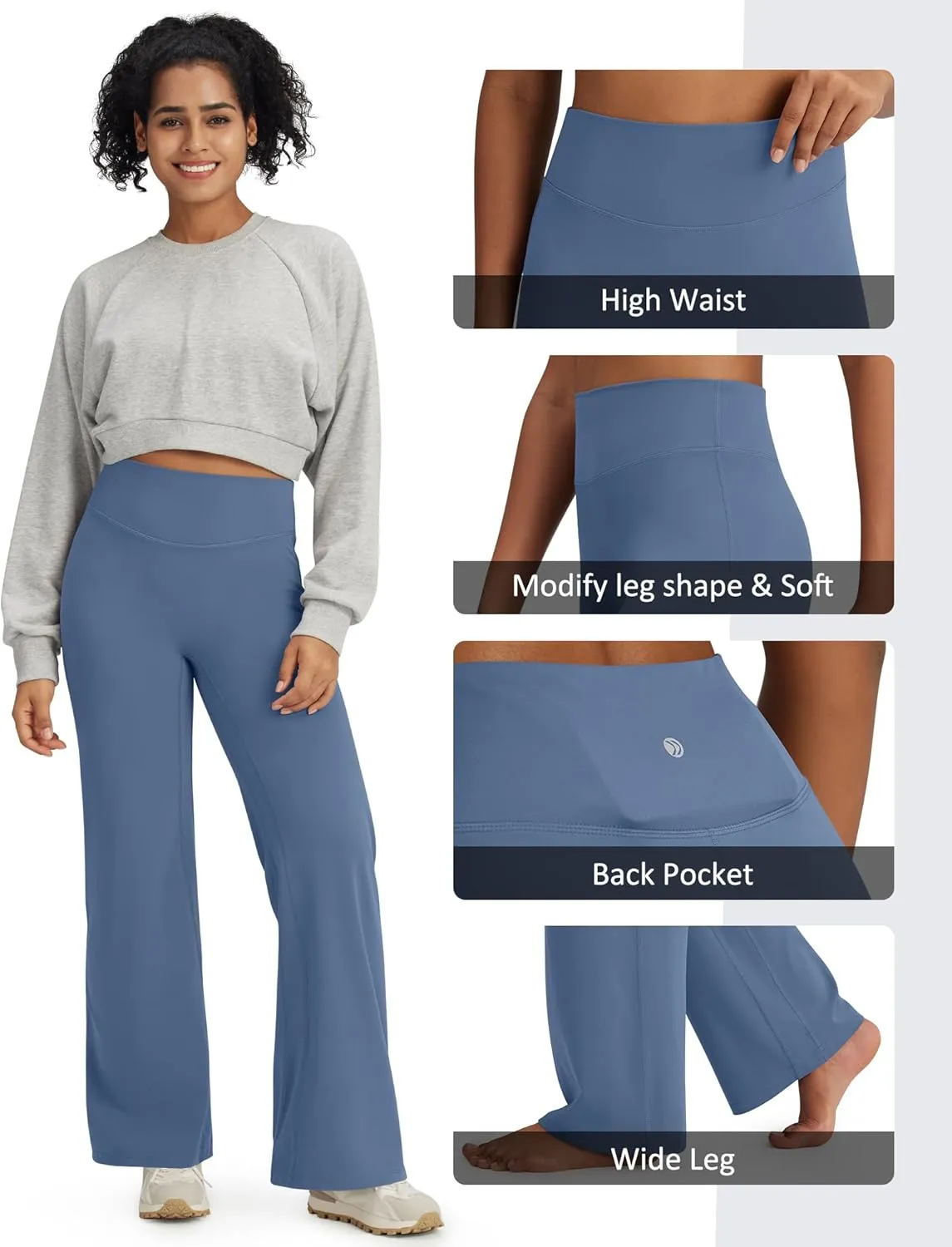 G4Free Barefeel Wide Leg Pants for Women High Waisted Loose Casual Dress Work Yoga Pants 29"/31"/33"