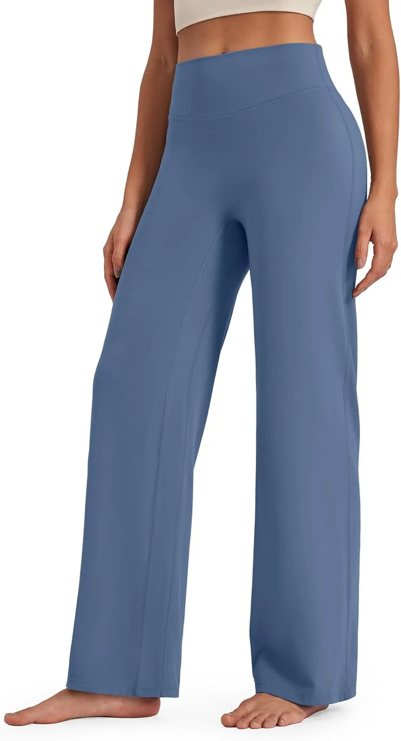 G4Free Barefeel Wide Leg Pants for Women High Waisted Loose Casual Dress Work Yoga Pants 29"/31"/33"