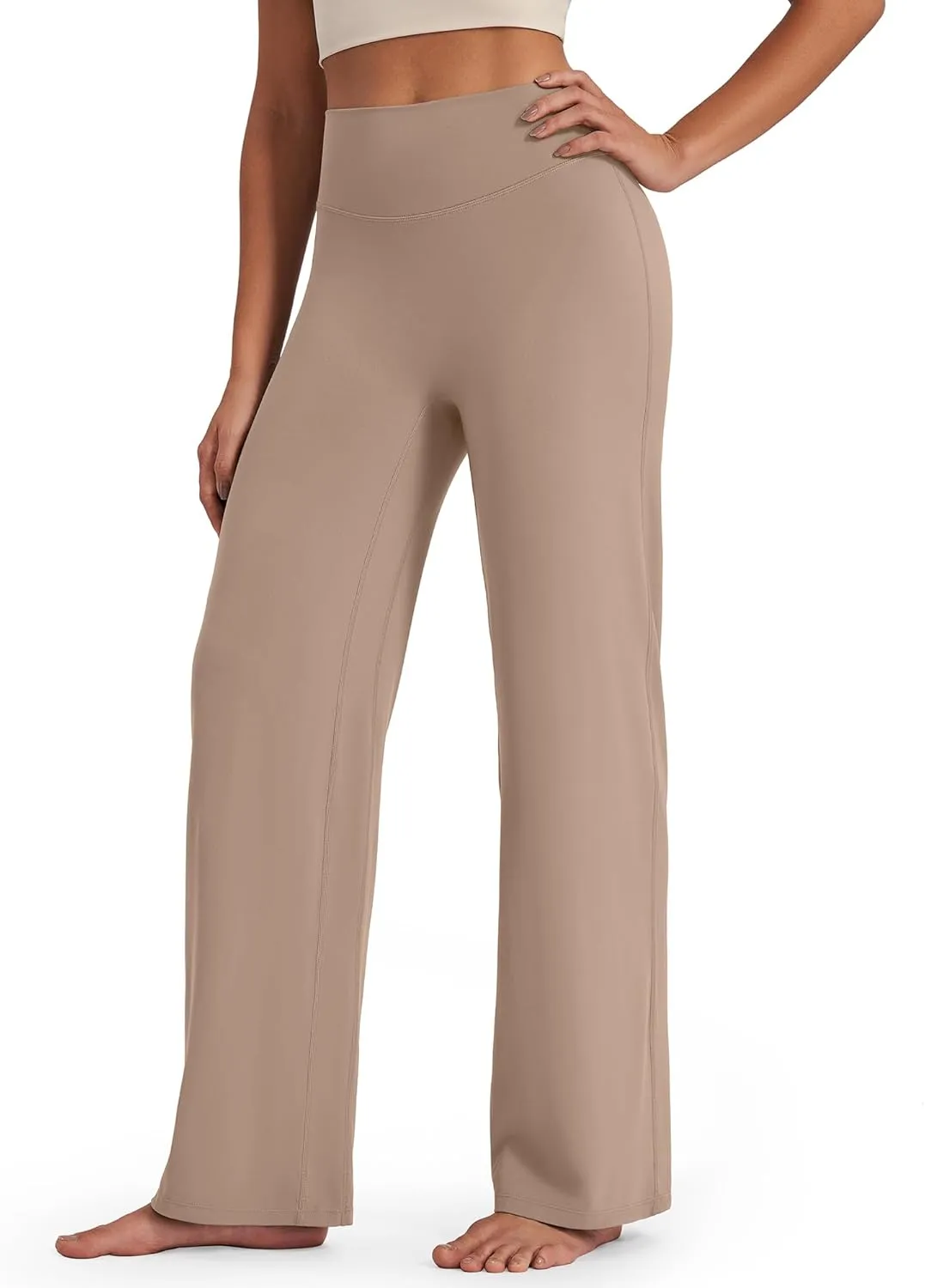 G4Free Barefeel Wide Leg Pants for Women High Waisted Loose Casual Dress Work Yoga Pants 29"/31"/33"