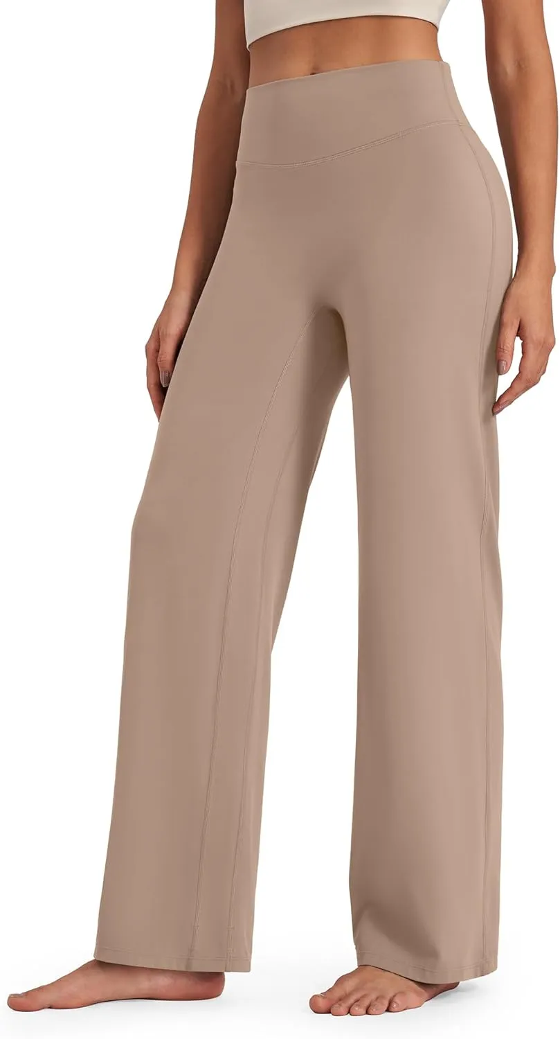 G4Free Barefeel Wide Leg Pants for Women High Waisted Loose Casual Dress Work Yoga Pants 29"/31"/33"