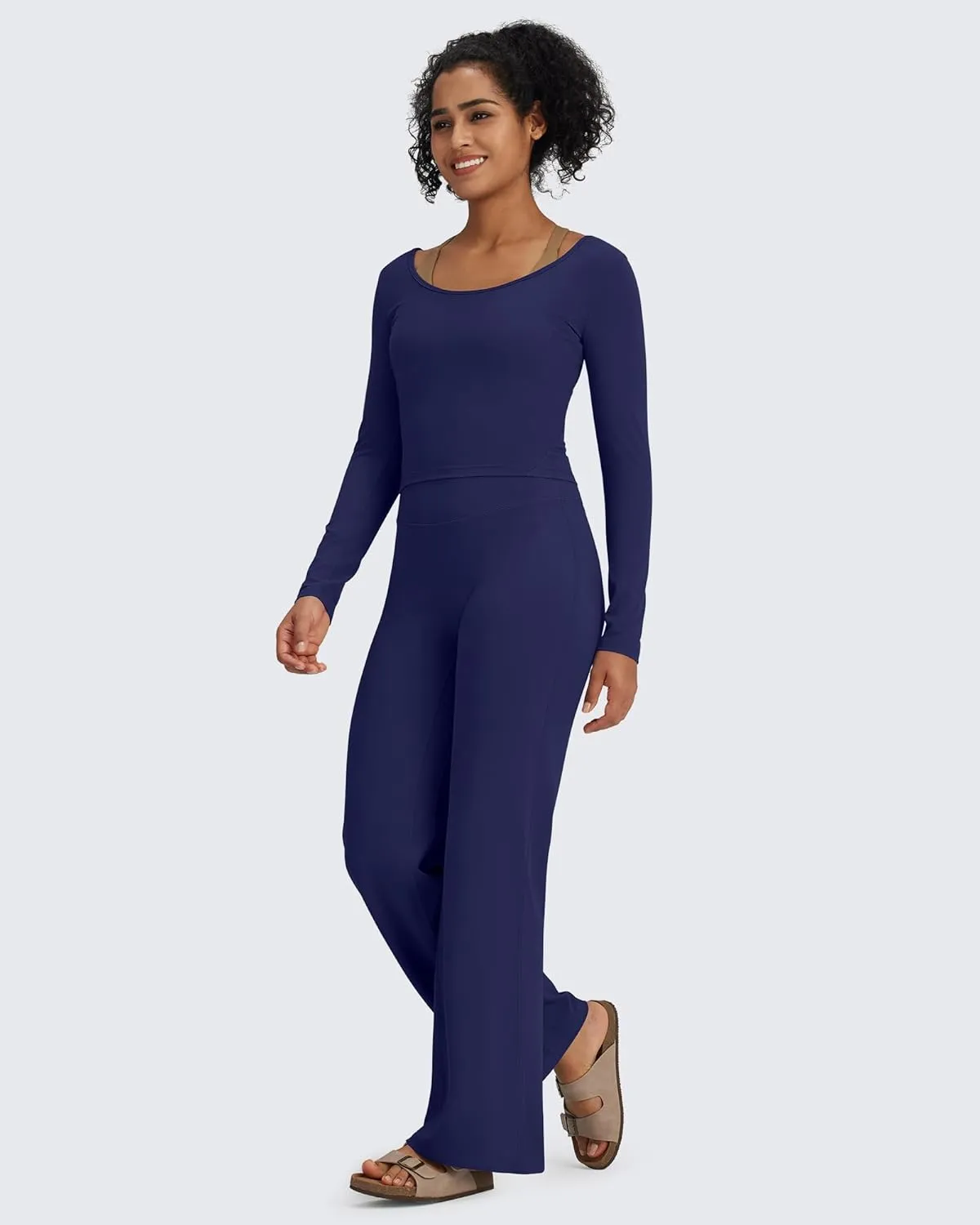 G4Free Barefeel Wide Leg Pants for Women High Waisted Loose Casual Dress Work Yoga Pants 29"/31"/33"