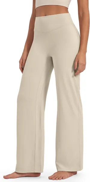G4Free Barefeel Wide Leg Pants for Women High Waisted Loose Casual Dress Work Yoga Pants 29"/31"/33"