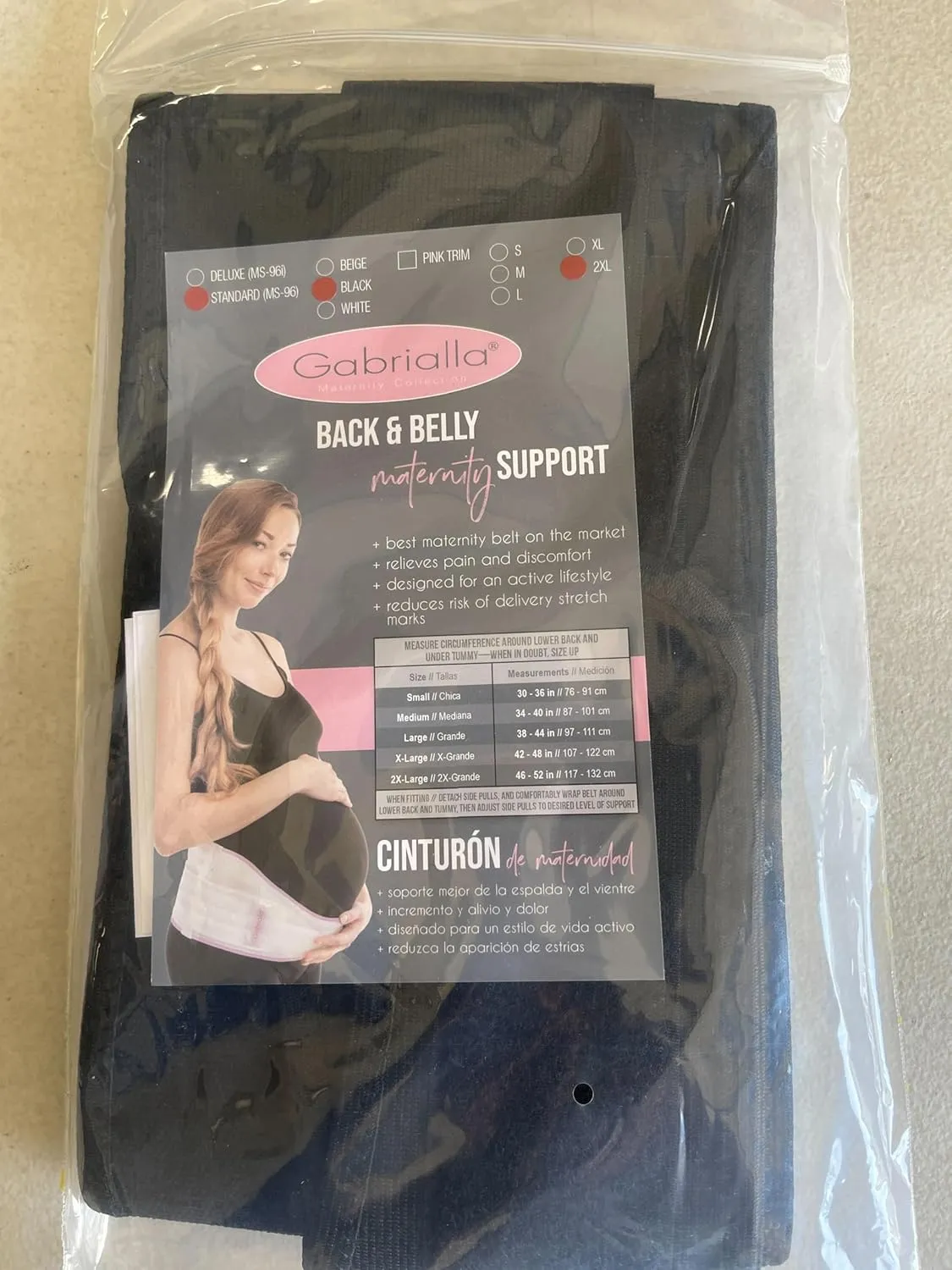 GABRIALLA Elastic Pregnancy Belly Band for Pregnant Women, Baby Safe Design, Adjustable & Breathable Maternity Belt