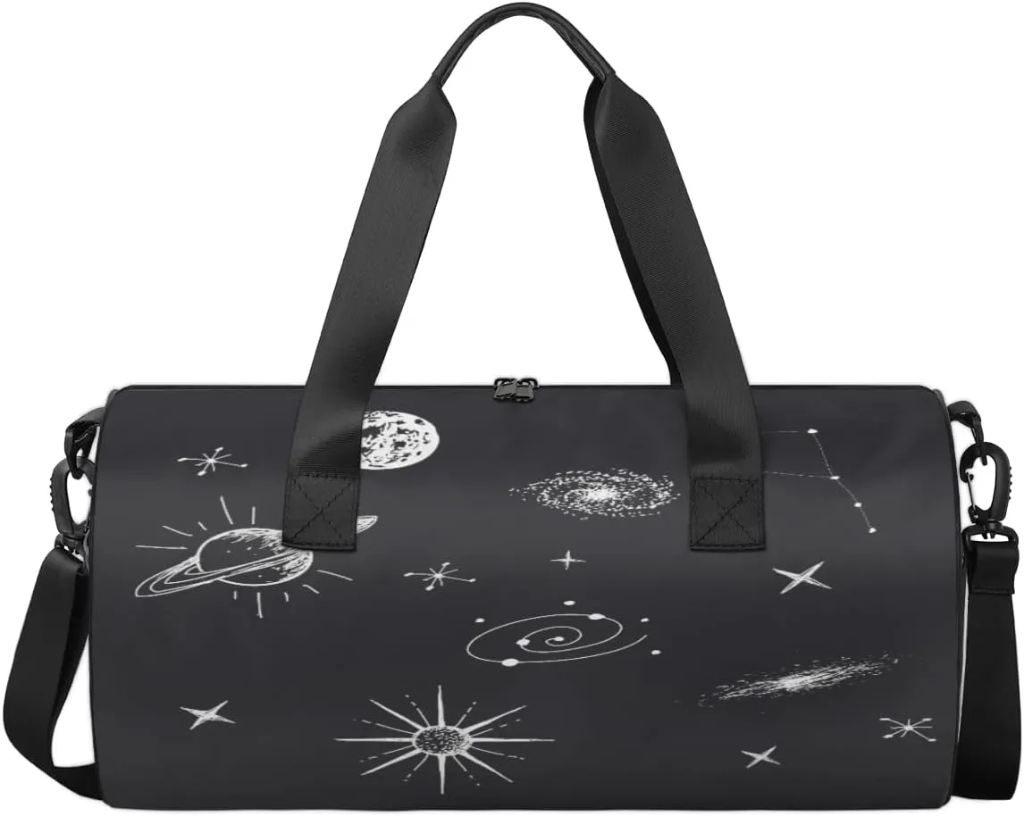 Galaxy Planet Travel Duffel Bag Cosmic Planet Sports Gym Bag Men Women Sports Travel Luggage Bag 17.6”×9”×9 “ Duffel Bag Weekend Overnight Gym Bag Nvenient For Carrying