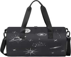Galaxy Planet Travel Duffel Bag Cosmic Planet Sports Gym Bag Men Women Sports Travel Luggage Bag 17.6”×9”×9 “ Duffel Bag Weekend Overnight Gym Bag Nvenient For Carrying