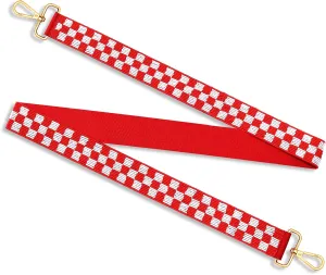 Game Day Beaded Purse Strap Crossbody Bag Strap Red Black Blue Plaid Straps for Stadium Approved Clear Bag Concert Handbag