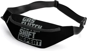 Gas Clutch Shift Repeat Belt Bag Waist Bag Pouch with Adjustable Strap Crossbody Bag for Women Men