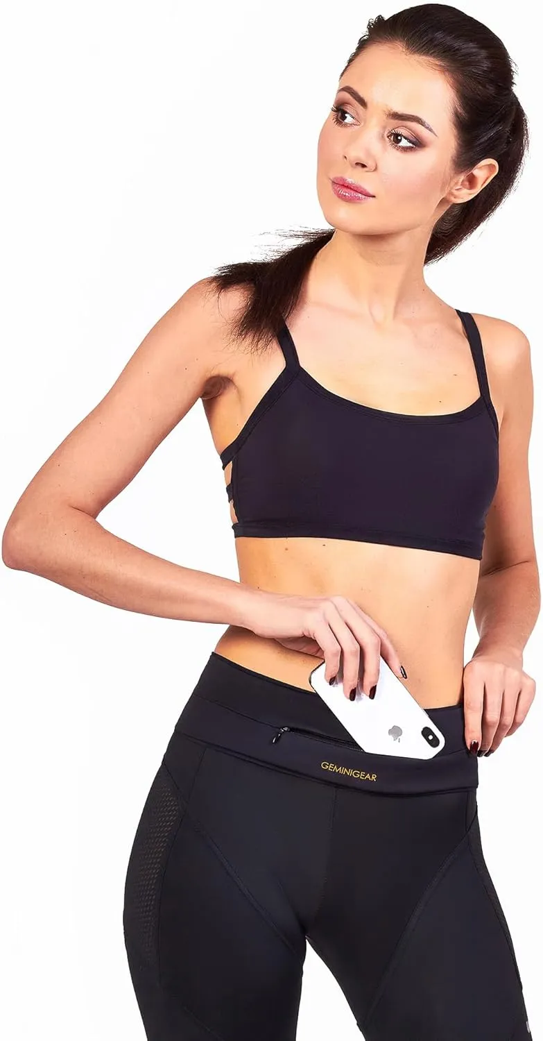 GEMINIGEAR Running Belt Fanny Pack Waist Bag with Zipper Pocket Durable and Light (Black, Large)