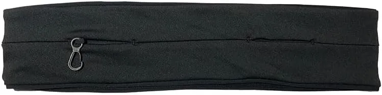 GEMINIGEAR Running Belt Fanny Pack Waist Bag with Zipper Pocket Durable and Light (Black, Large)
