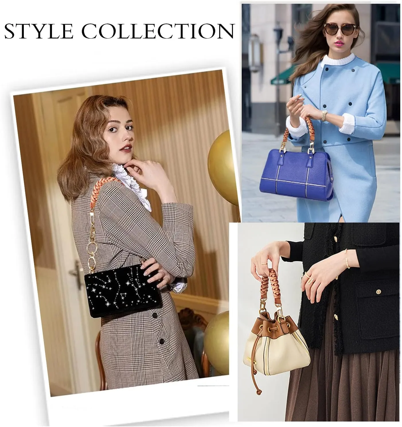 Genuine Leather Braided Handle compatible with Neonoe Strap for Metis Noe BB NM Beaubourg Hobo