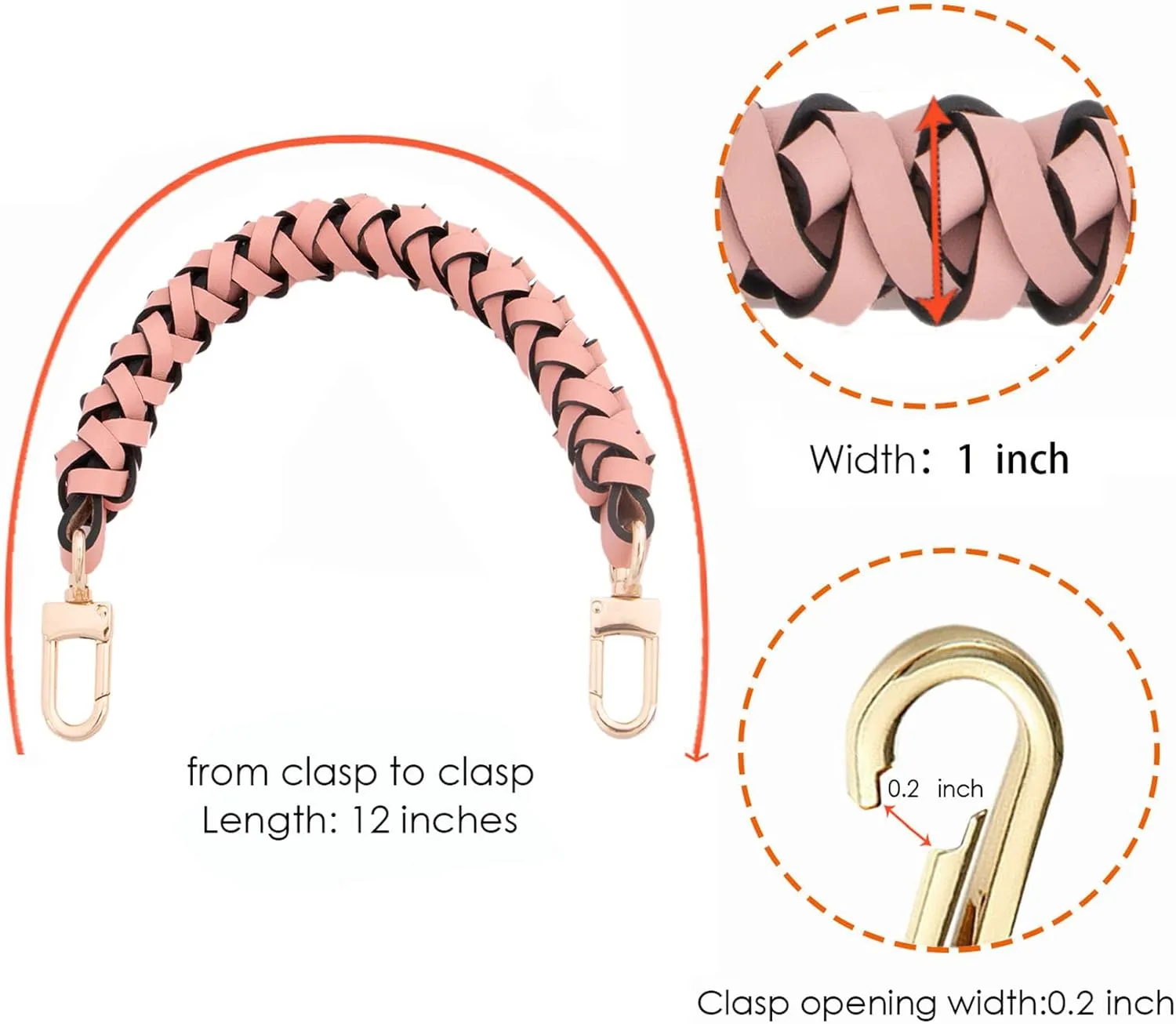Genuine Leather Braided Handle compatible with Neonoe Strap for Metis Noe BB NM Beaubourg Hobo