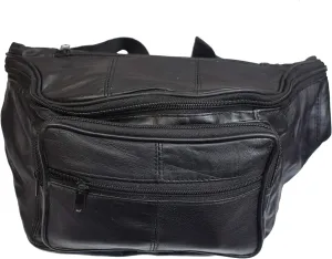 Genuine Leather Concealed Carry Weapon Waist Pouch Fanny Pack Gun Conceal Purse for Both Men & Women (Black)
