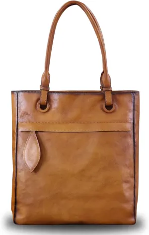 Genuine Leather Handbag Purses for Women Top Handle Bag Lady Work Tote Bags Retro Satchel