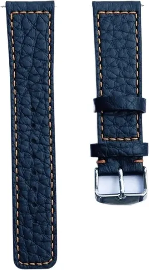 Genuine Leather Watchbands 22mm Black Men Cowhide Watch Band Strap Belt