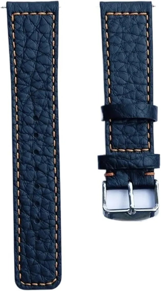 Genuine Leather Watchbands 22mm Black Men Cowhide Watch Band Strap Belt