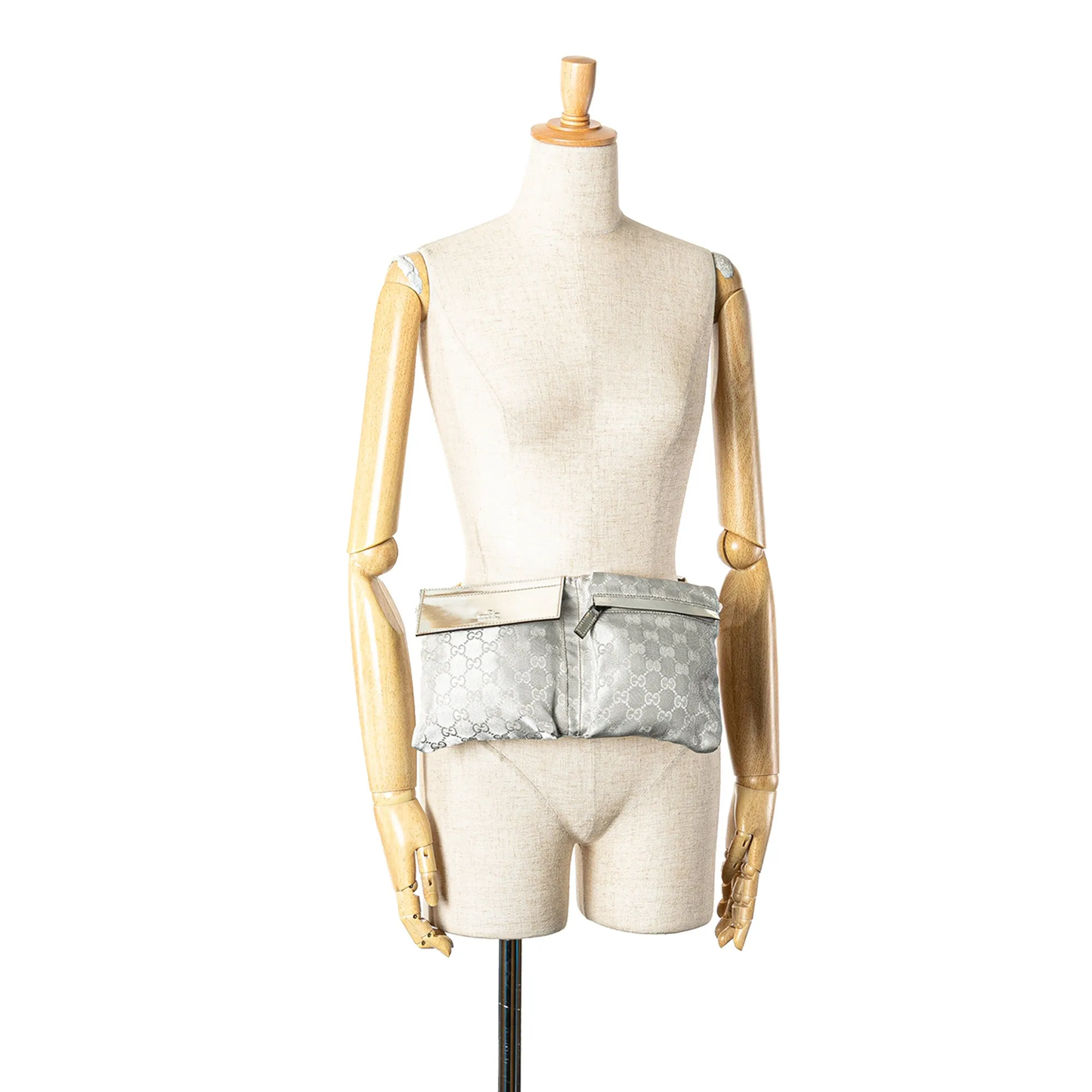 GG Canvas Web Double Pocket Belt Bag