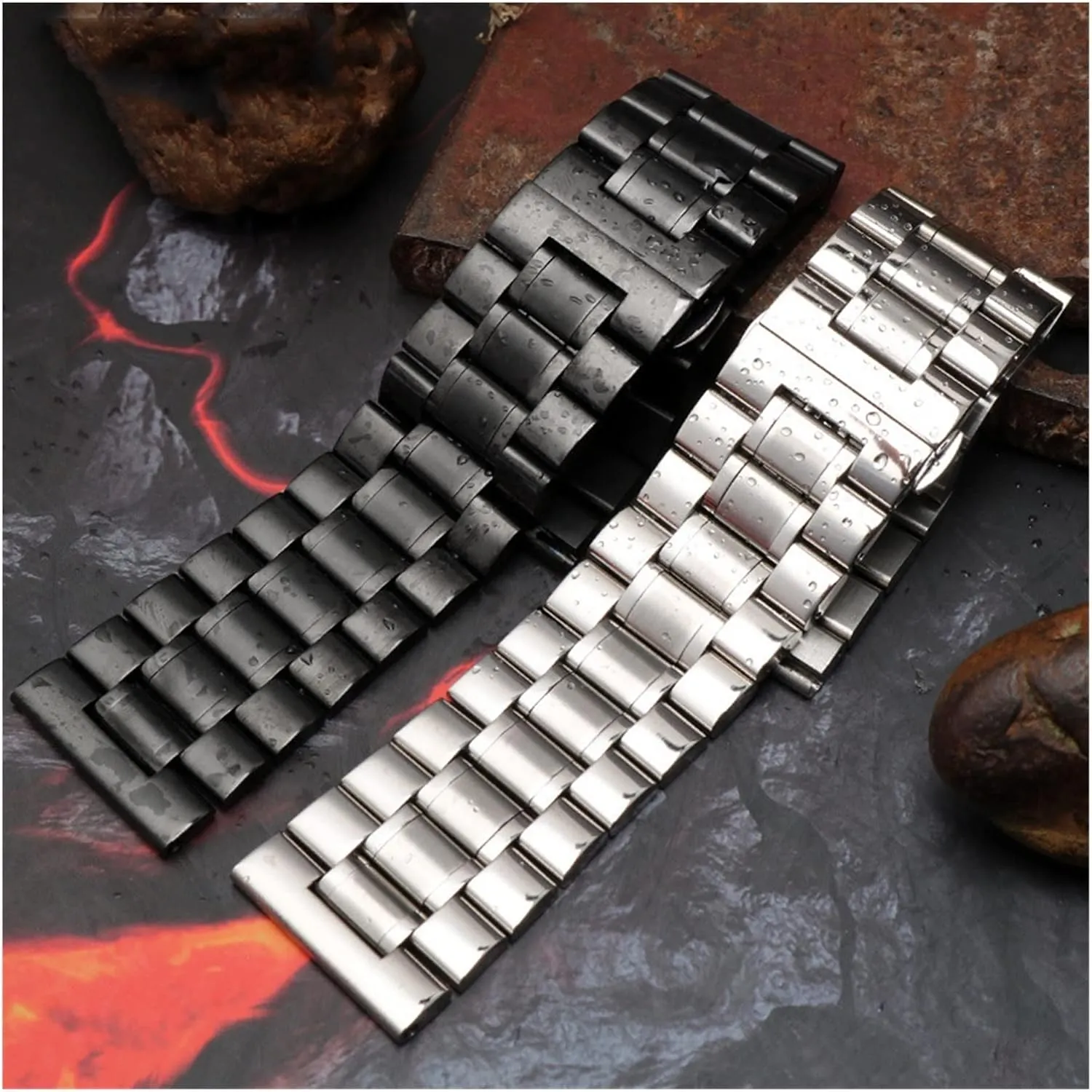 GGZONE RHAIYAN Watch Accessories Bracelet Compatible with Diesel SevenFriday Series Watch Band Solid Stainless Steel Watch Strap 24 26 28 30mm Black Belt Specific (Color : Black-(1), Size : 26mm)