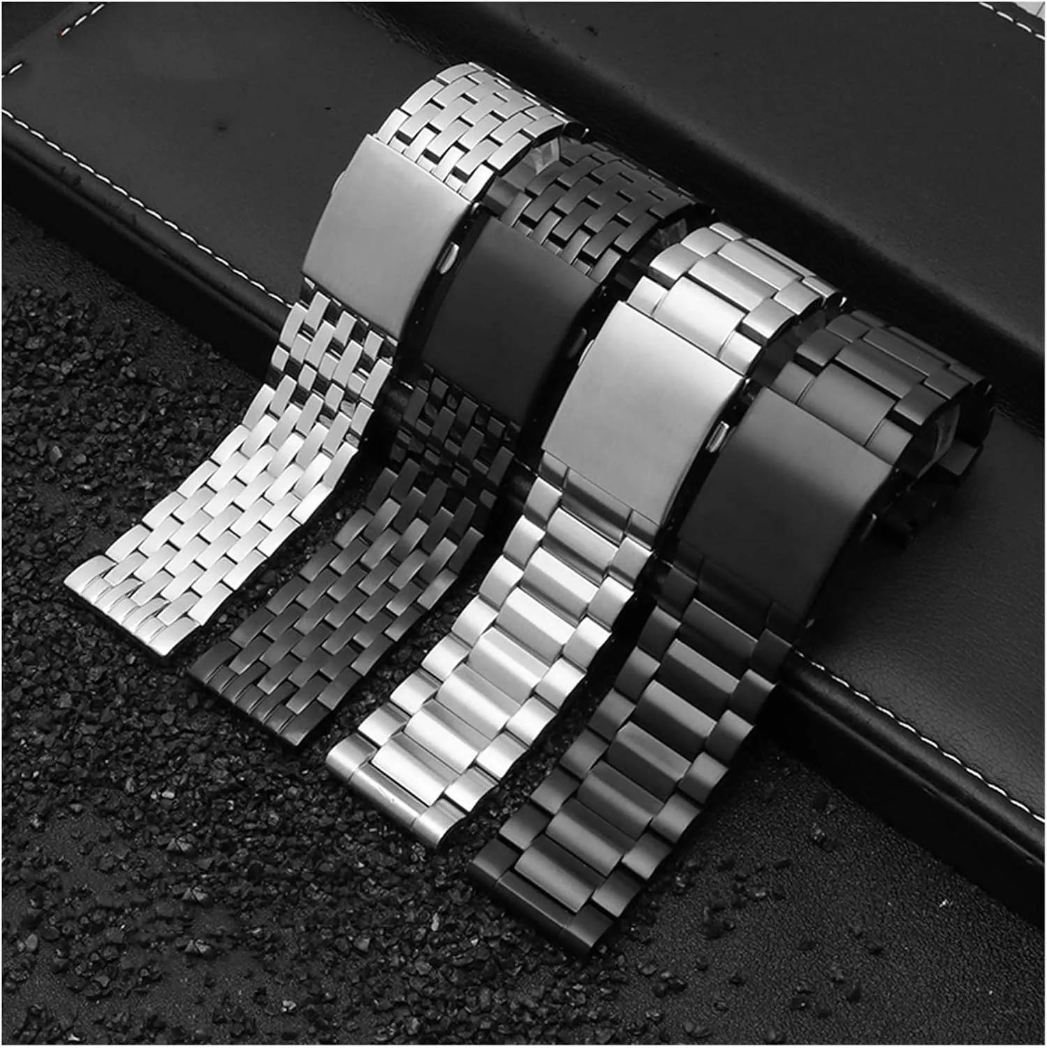 GGZONE RHAIYAN Watch Accessories Bracelet Compatible with Diesel SevenFriday Series Watch Band Solid Stainless Steel Watch Strap 24 26 28 30mm Black Belt Specific (Color : Black-(1), Size : 26mm)