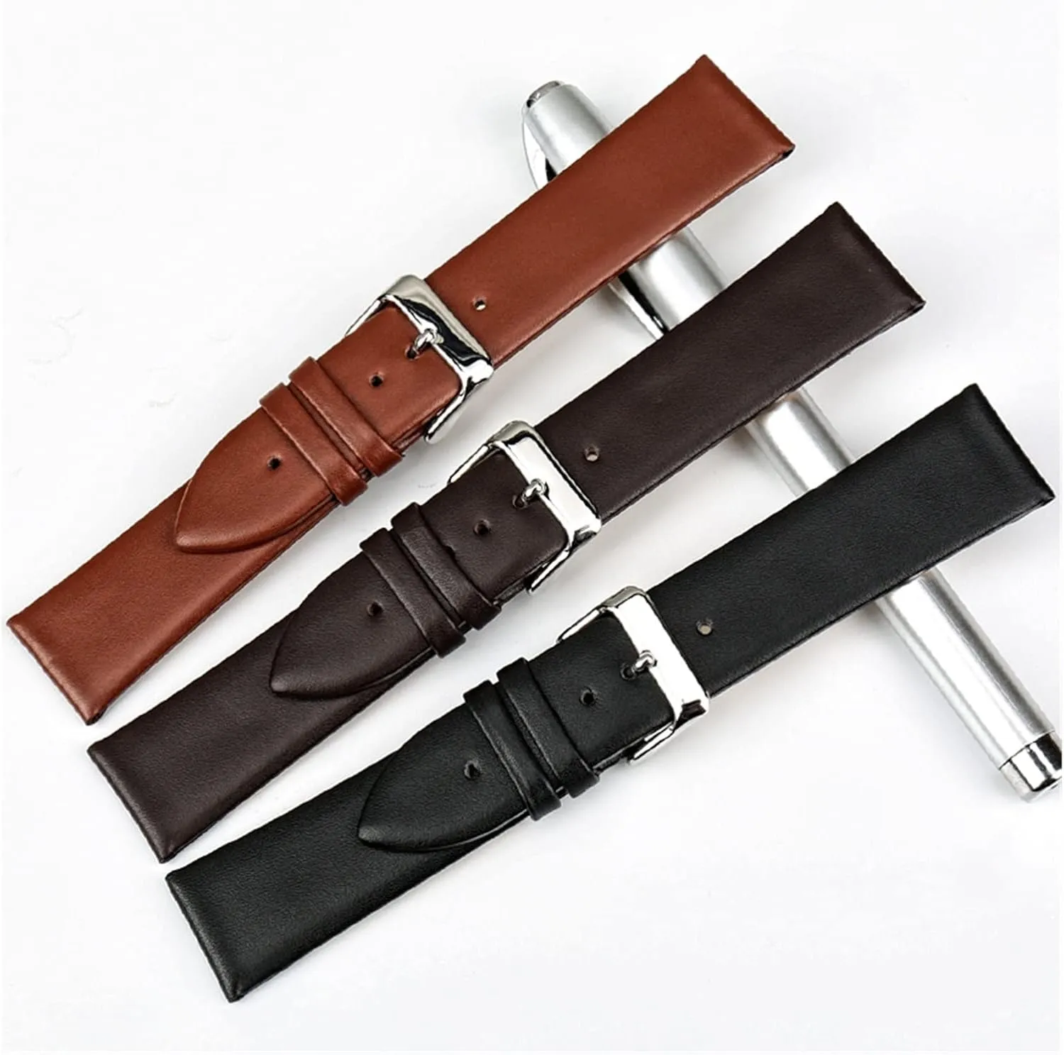 GGZONE RHAIYAN Watch Accessories Genuine Leather Watch Band 18mm 19mm 20mm 22mm Watchband Compatible with DW Daniel Wellington Watch Strap Specific (Color : Light Brown, Size : 13mm)