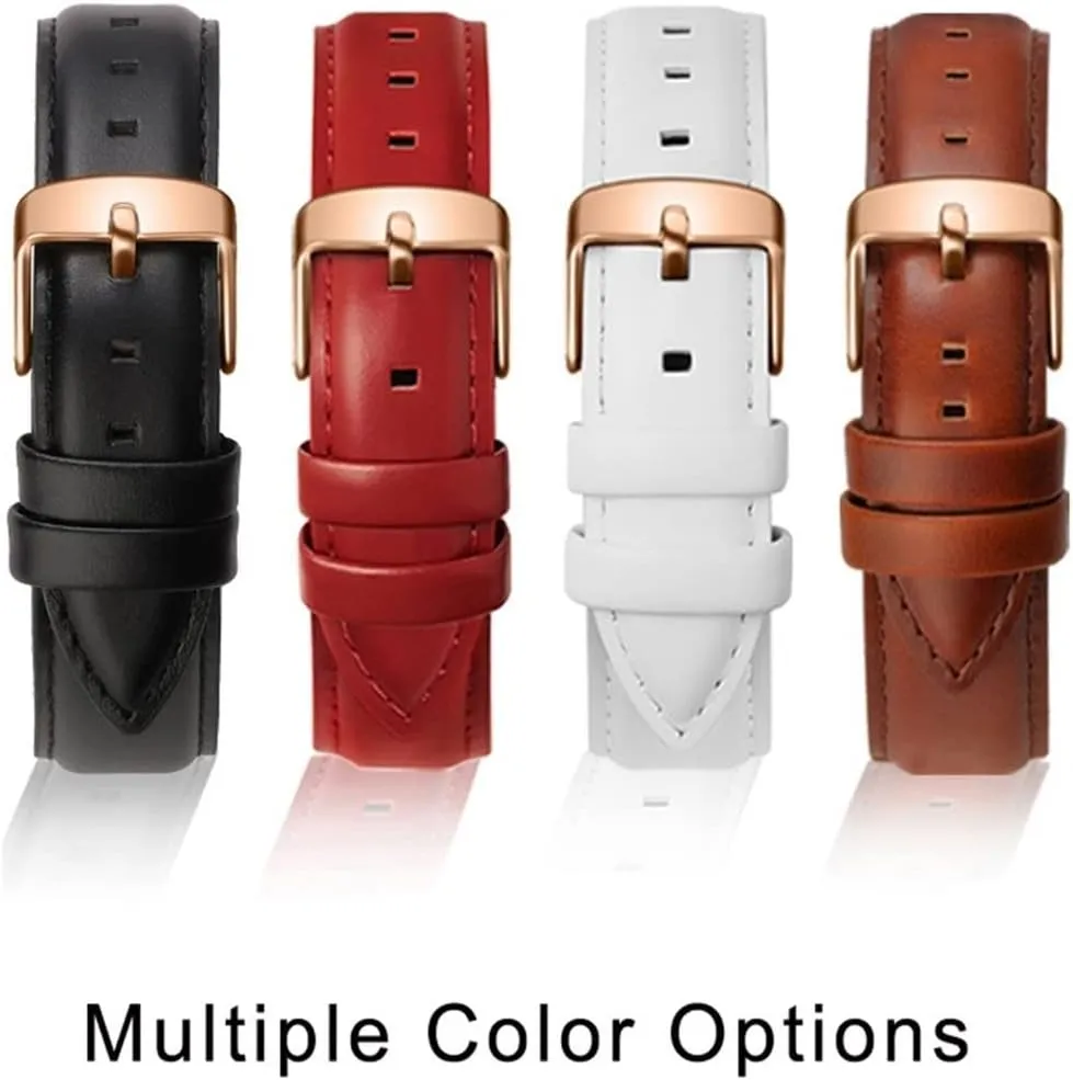 GGZONE RHAIYAN Watch Strap Brown with Rose Gold Clasp Watchband 14mm 18mm 20mm Compatible with DW Daniel Wellington Watch Band Specific (Color : Black Crocodile-Gold, Size : 18mm)