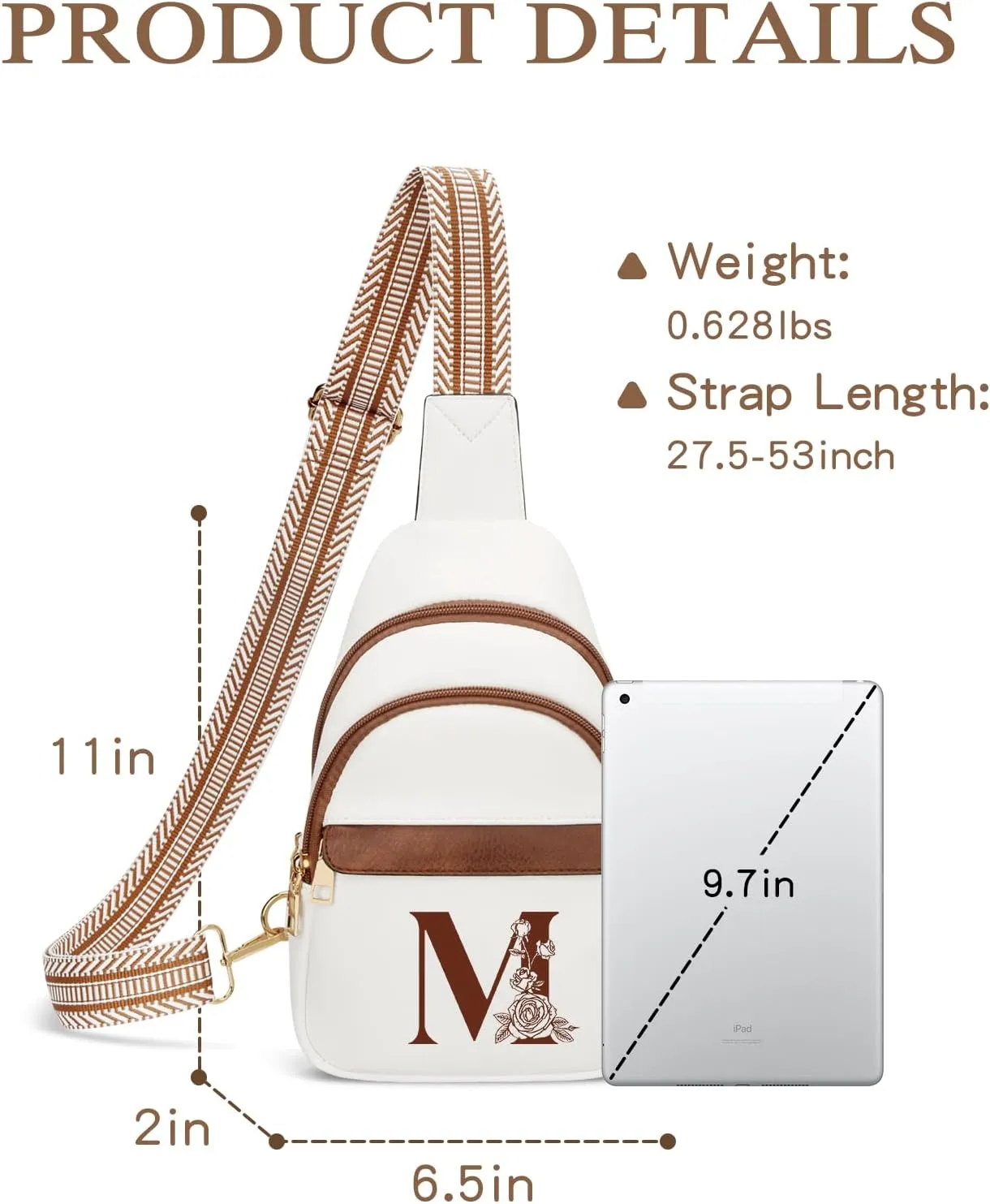Gifts for Women Mothers Day Gifts Crossbody Bags Sling Bag Fanny Packs for Women with Initial Letter Chest Bag