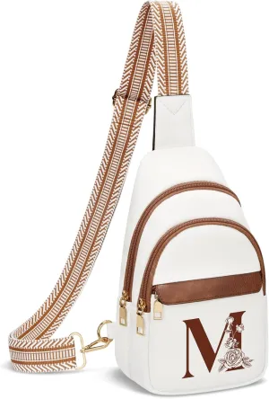 Gifts for Women Mothers Day Gifts Crossbody Bags Sling Bag Fanny Packs for Women with Initial Letter Chest Bag