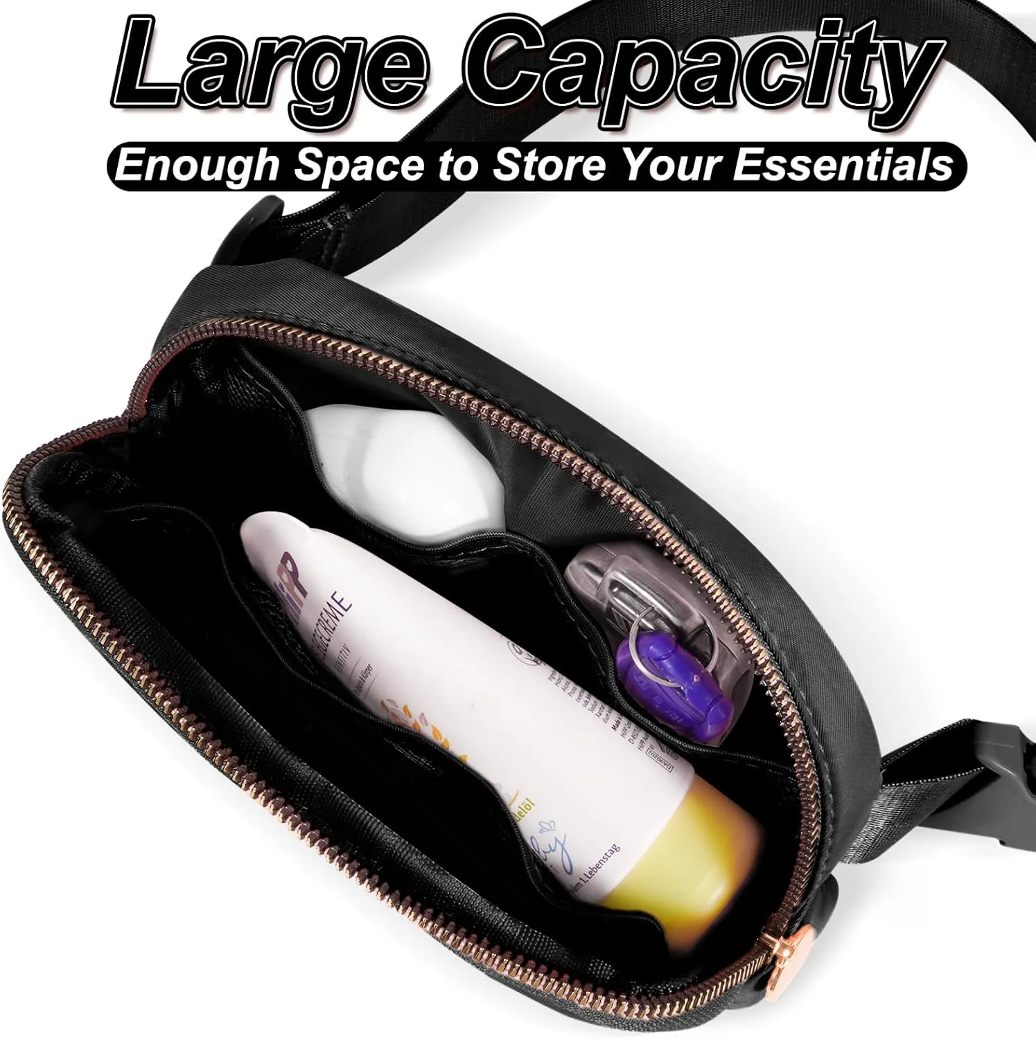 Girl Stuff - Teen Girl Gifts Trendy Stuff,Cross Body Bag for Girls Belt Bag for Women - Fanny Pack for Kids Teen,Crossbody Bag for Women Trendy Belt Bag Waist Packs | Black,Initial K