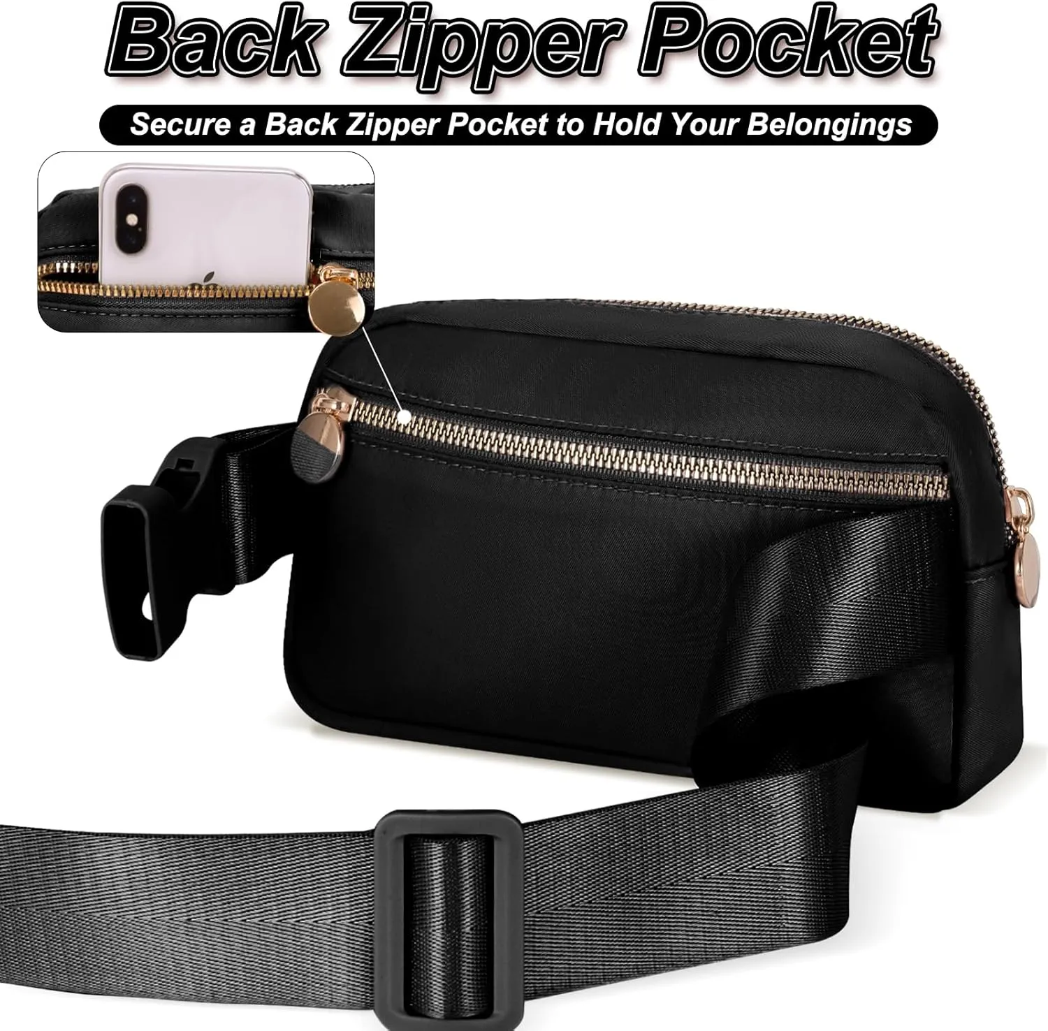 Girl Stuff - Teen Girl Gifts Trendy Stuff,Cross Body Bag for Girls Belt Bag for Women - Fanny Pack for Kids Teen,Crossbody Bag for Women Trendy Belt Bag Waist Packs | Black,Initial K