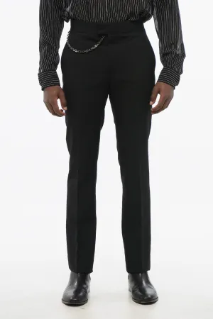 Givenchy 4-Pocketed Virgin Wool Pants with Chain Detail
