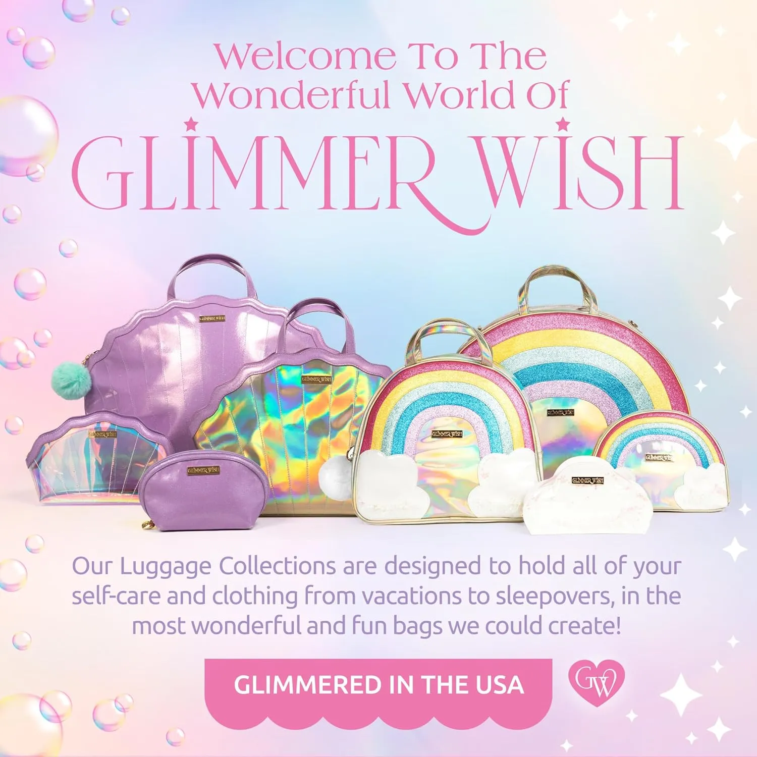 Glimmer Wish Mermaid Shell Cosmetic Bag, Make Up Bag, Skincare Bag