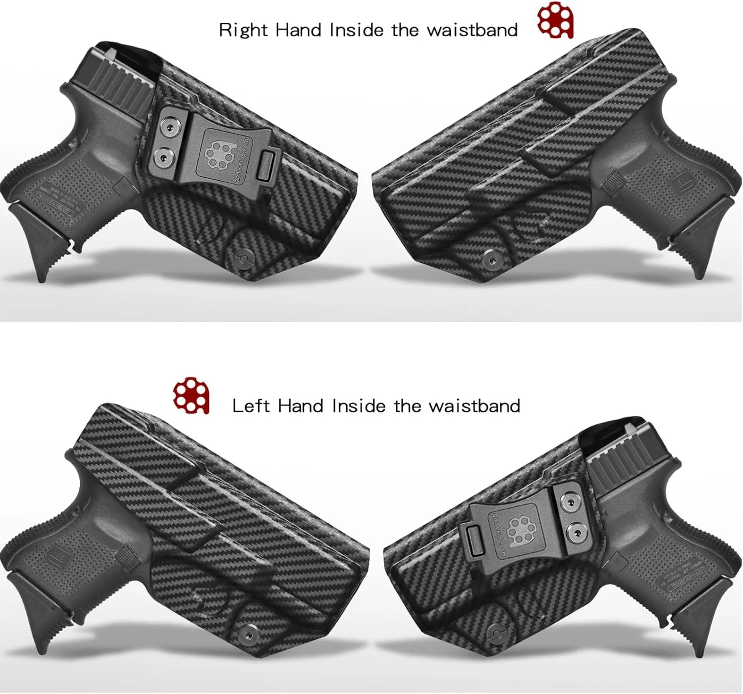 Glock26/27/33 Holster IWB & OWB KYDEX Holster Fit: Glock 26 27 (Gen 1-5) & Glock 33 (Gen 3 4) Pistol – Inside Waistband Concealed Carry – Adj. Cant & 'Posi-Click' Retention – No Wear/Jitter - US Made