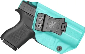 Glock42 Holster IWB Kydex Holster Fit: Glock 42 Pistol – Inside Waistband Concealed Carry – Adjustable Cant & 'Posi-Click' Retention – No Wear - No Jitter - USA Made by Amberide