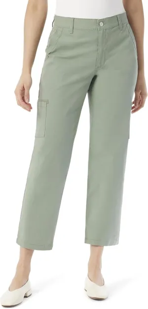 Gloria Vanderbilt Women's Cargo Pocket Zip Front Ankle with Hidden Elastic Waist Standard