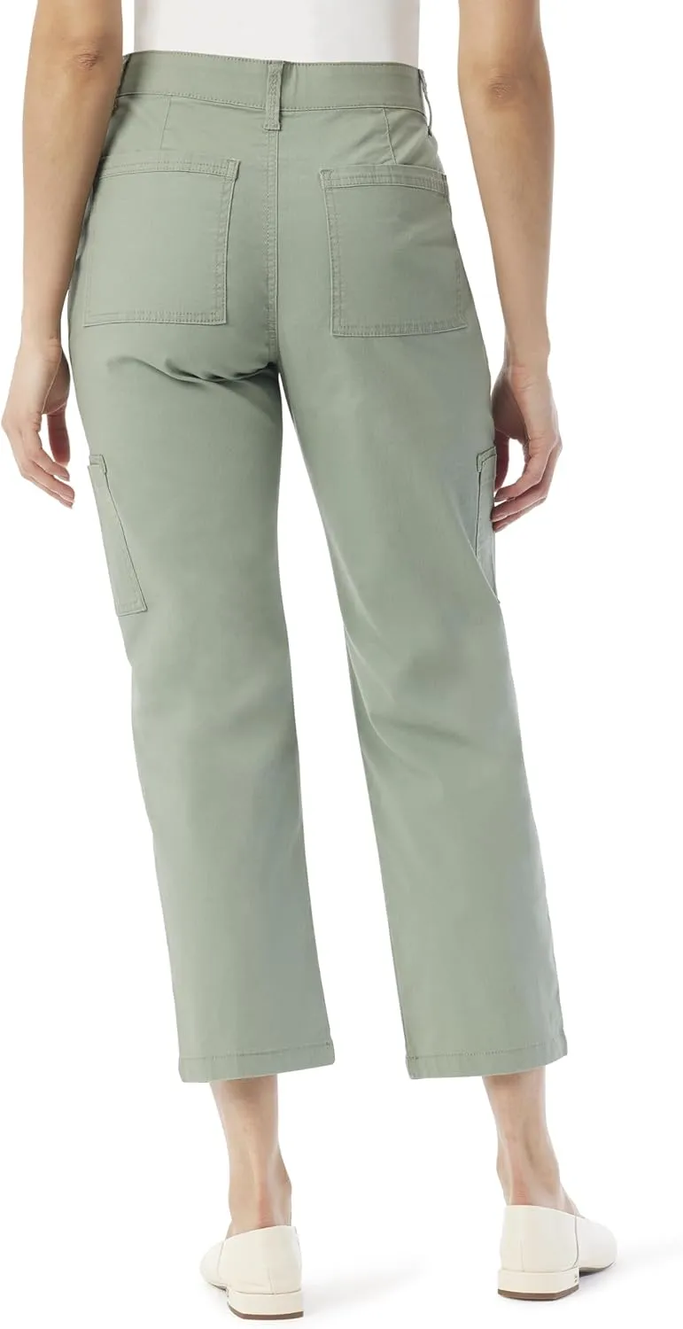 Gloria Vanderbilt Women's Cargo Pocket Zip Front Ankle with Hidden Elastic Waist Standard